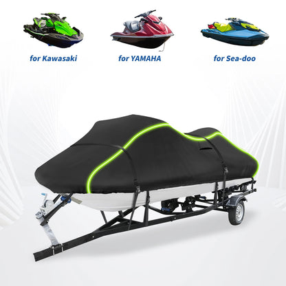 PWC Cover for Kawasaki Jet Ski (116"-125" 2 Seat) Waterproof Black