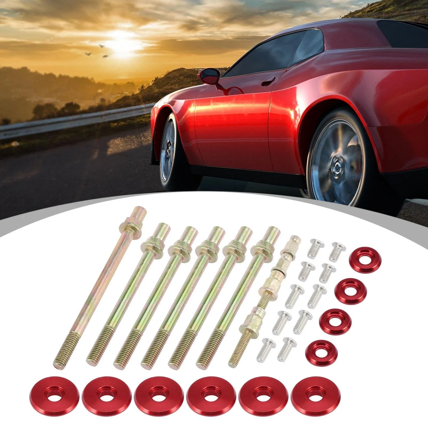 Engine Valve Cover Washer Bolt Kit Red for Honda K-Series K20 K24 (2001-2023)