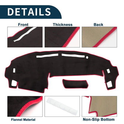 Dashboard Cover Mat for Daihatsu Tanto LA650S/LA660S (2015–2021) Black Red Set