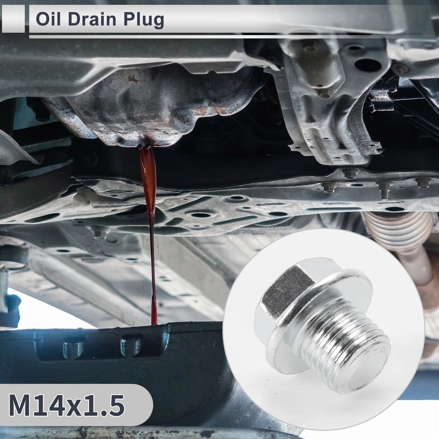 Set of 1 M14x1.5 Engine Oil Drain Plug with Gasket for Car Motorcycle