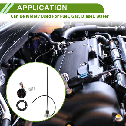 Fuel Sending Unit and Gauge Kit 0-190 Ohm for Boat Car Vehicle (0-190)