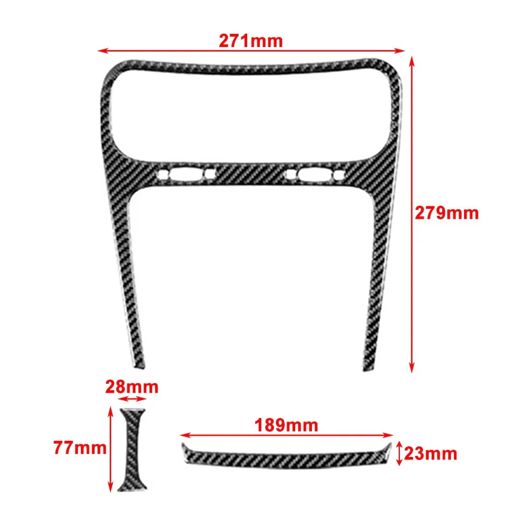 Carbon Fiber Red Central Touch Screen Cover Trim for Dodge Journey (2011-2018)