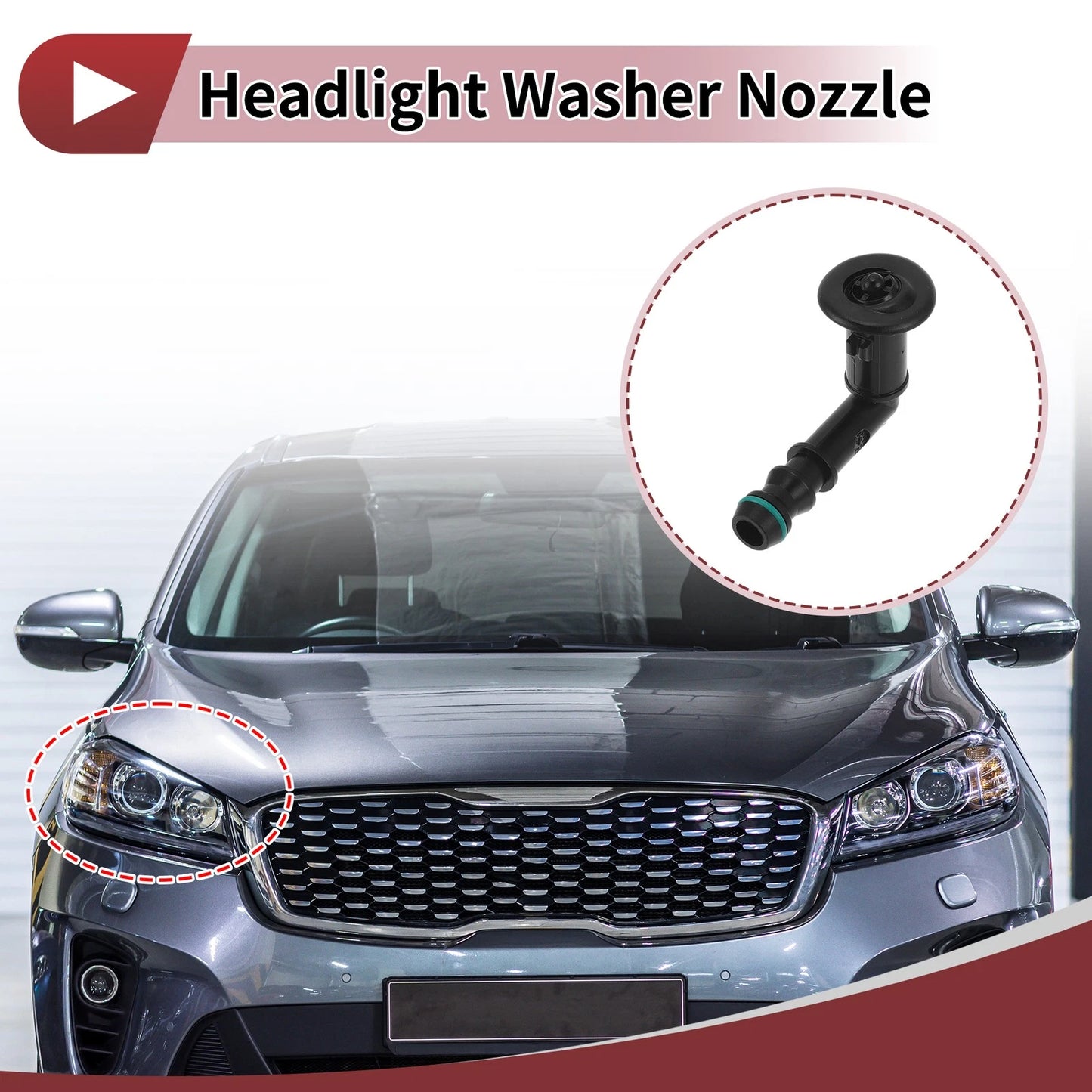 Front Passenger Side Headlight Washer Nozzle for Nissan Juke (2010–2018) No. 286411KA0A