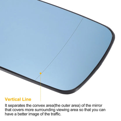 Right Side Blue Mirror Glass w/ Back Heated for BMW 3 Series E30 E36