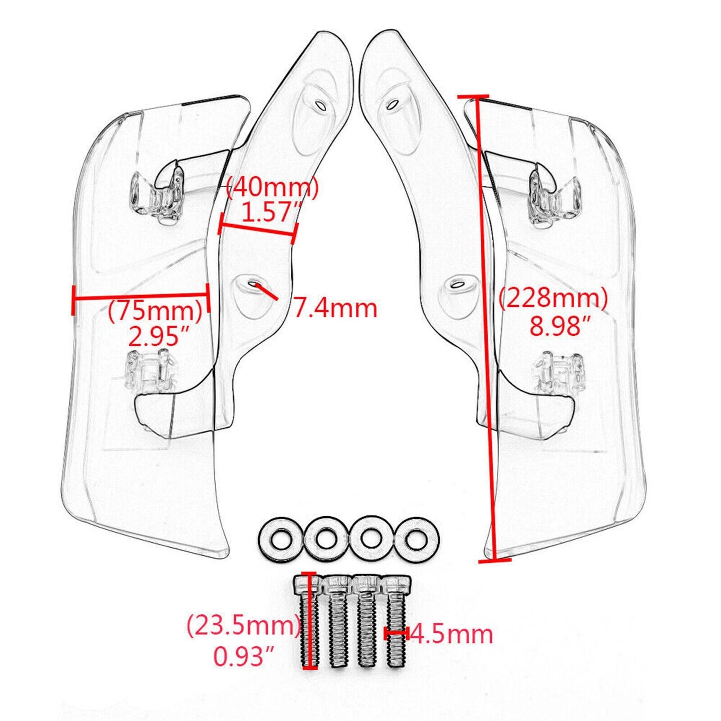 Top Fairing Side Air Deflector for Road Glide (2015–2020)