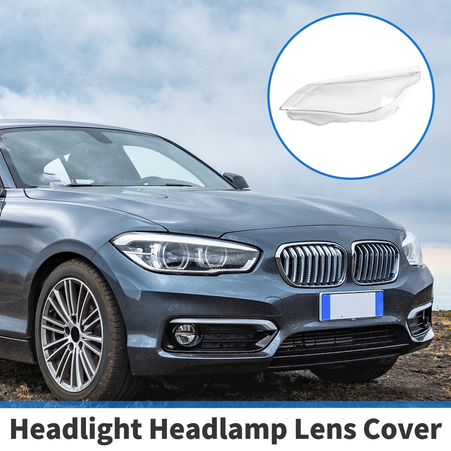 1 Pc Front Left Headlight Lens Cover for BMW 5 Series (2005-2010)