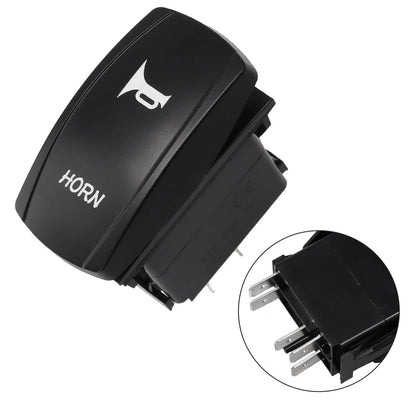 Rocker Switch Black ABS Blue LED Speaker Push Button for Car
