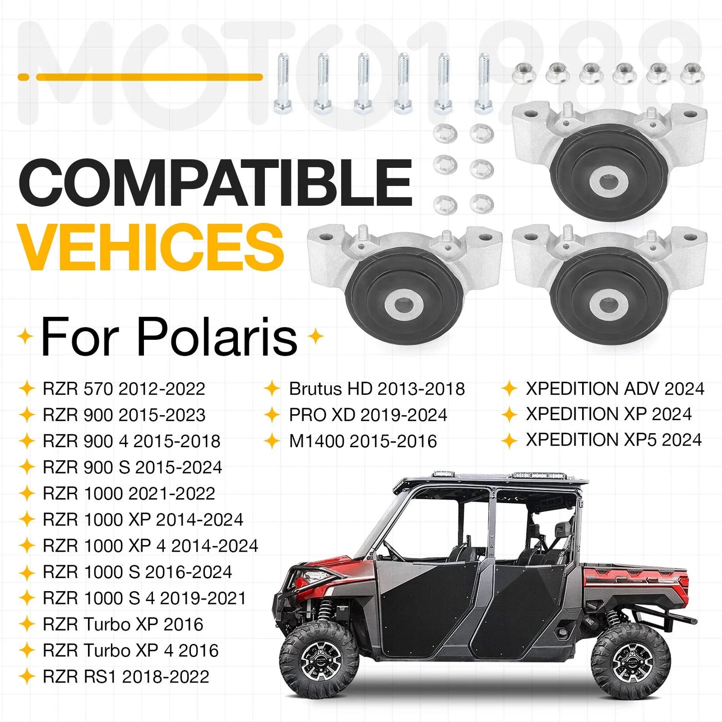 3 x Engine Mount Isolator Polaris RZR Ranger XP 1000
