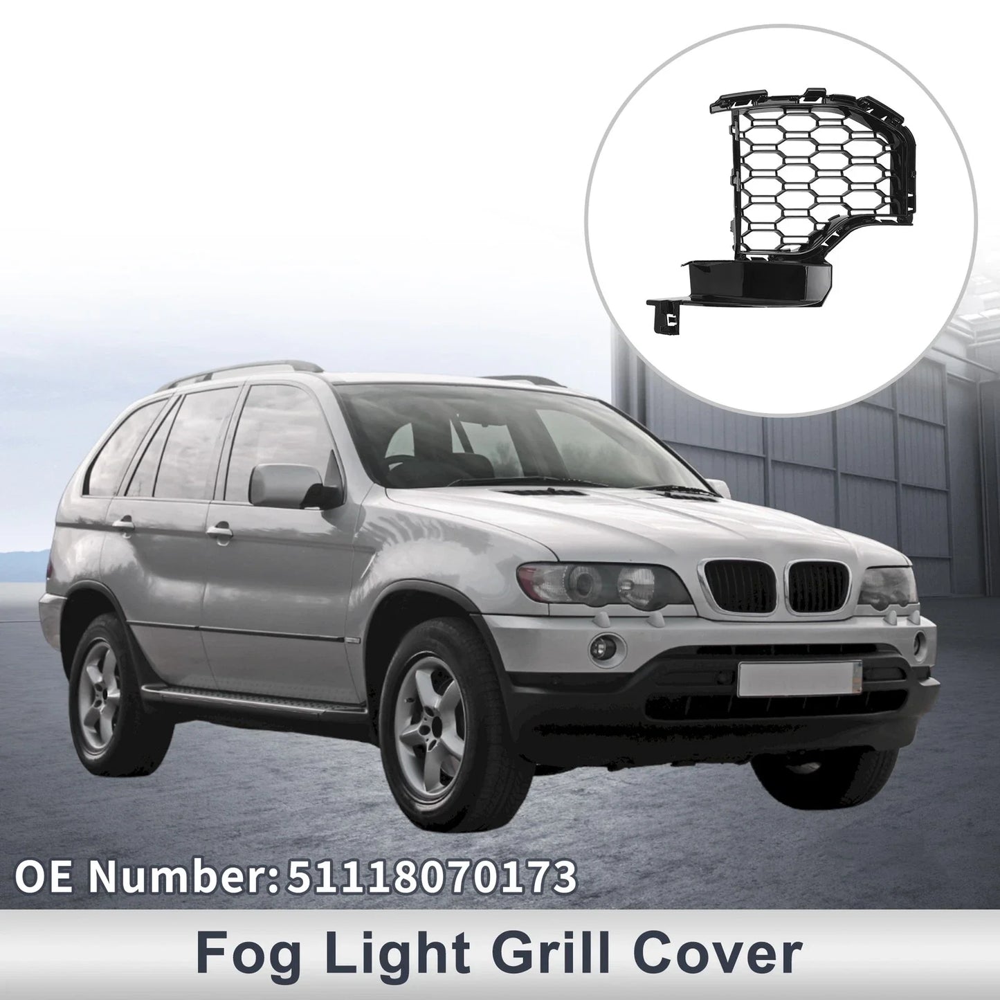 1x Front Left Fog Light Grill for BMW X5 Black (2019-2022)