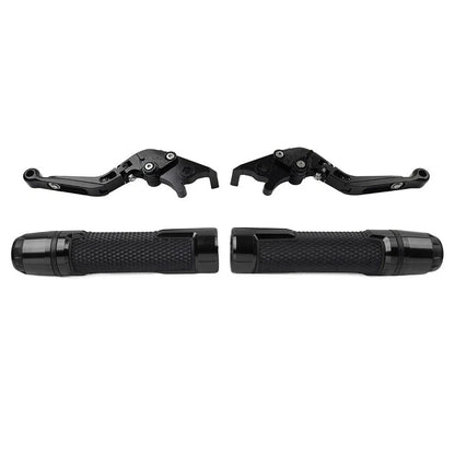 Folding Extendable Brake Clutch Levers & Handlebar Grips for Kawasaki ZX636R (2003-2006)