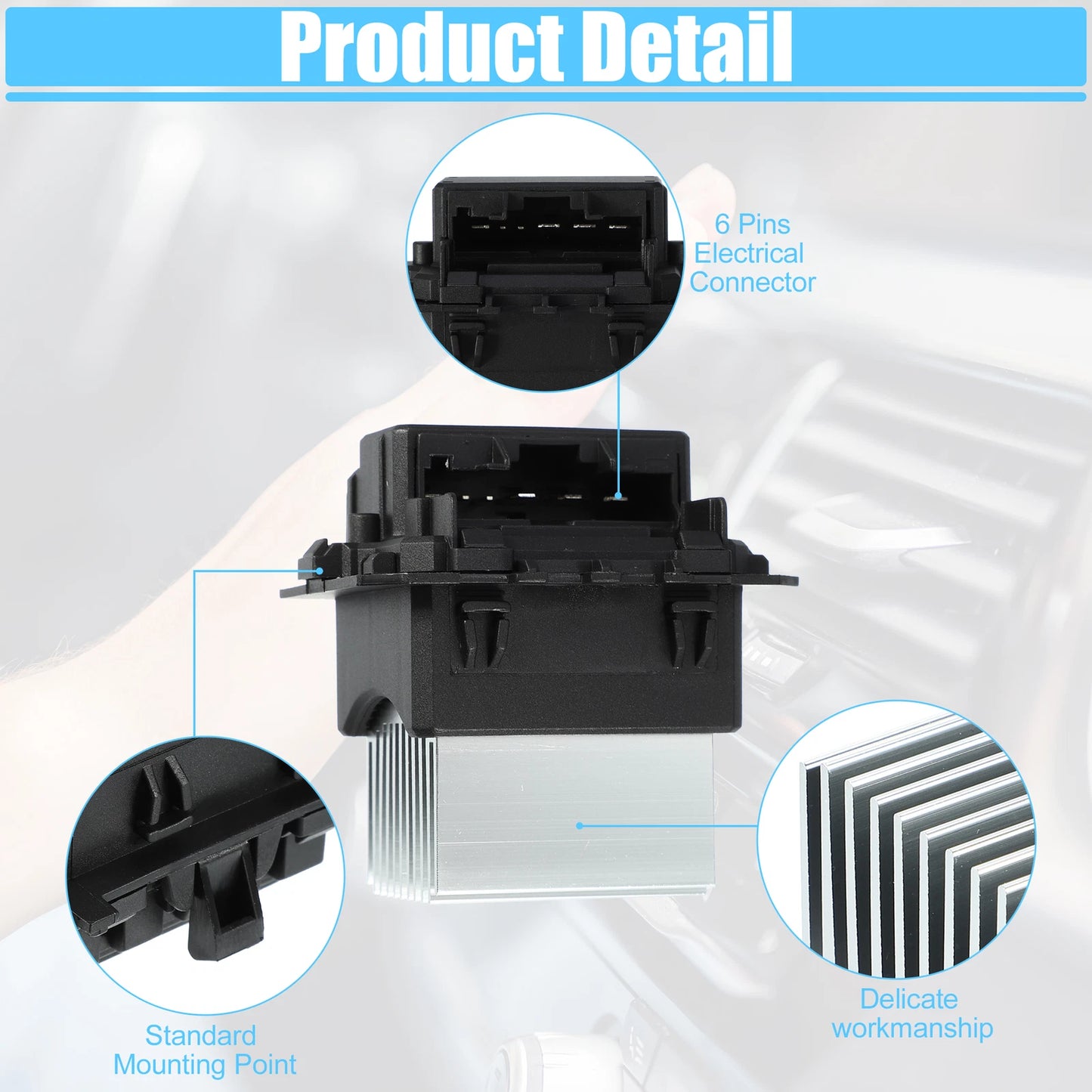 HVAC Heater Blower Motor Resistor for Mini Cooper (2002–2015) No. 64119240713