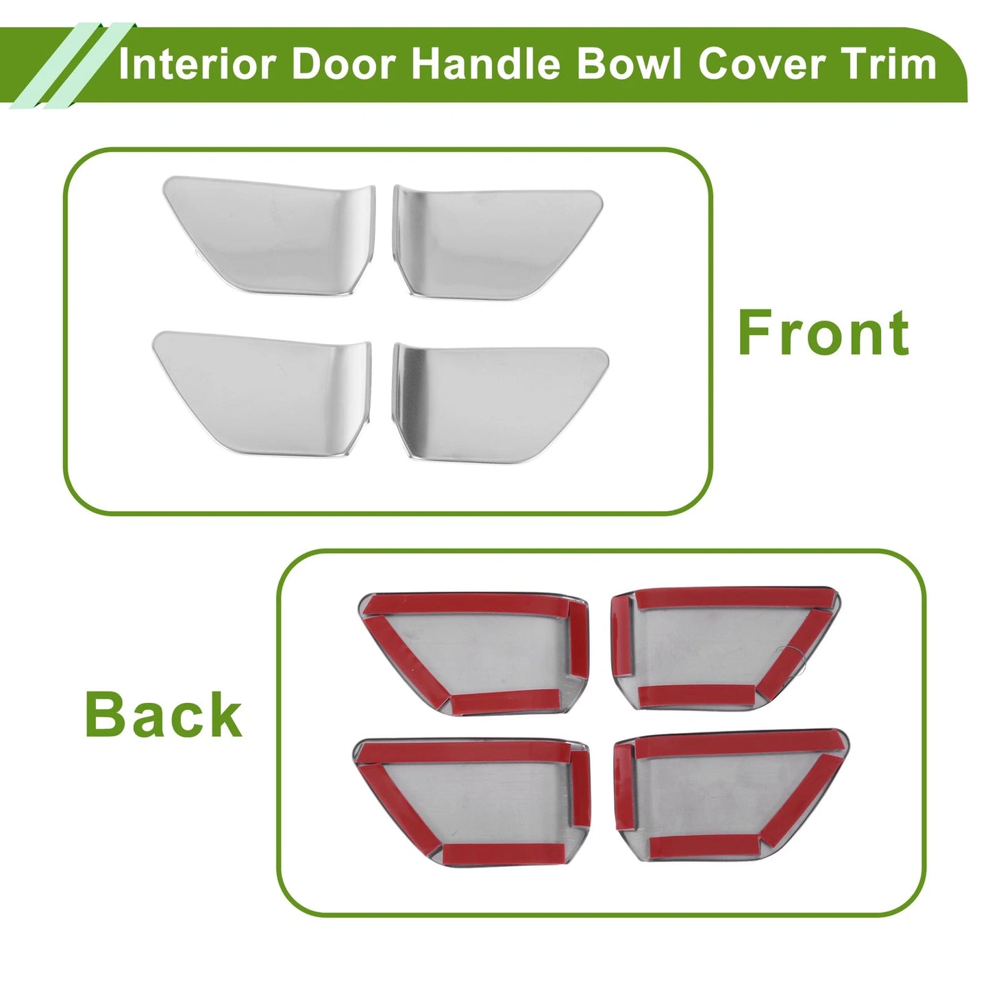 Interior Door Handle Bowl Cover Trim for Nissan Rogue (2021–2025) Silver Tone