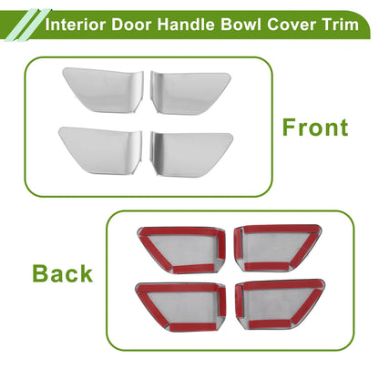 Interior Door Handle Bowl Cover Trim for Nissan Rogue (2021–2025) Silver Tone