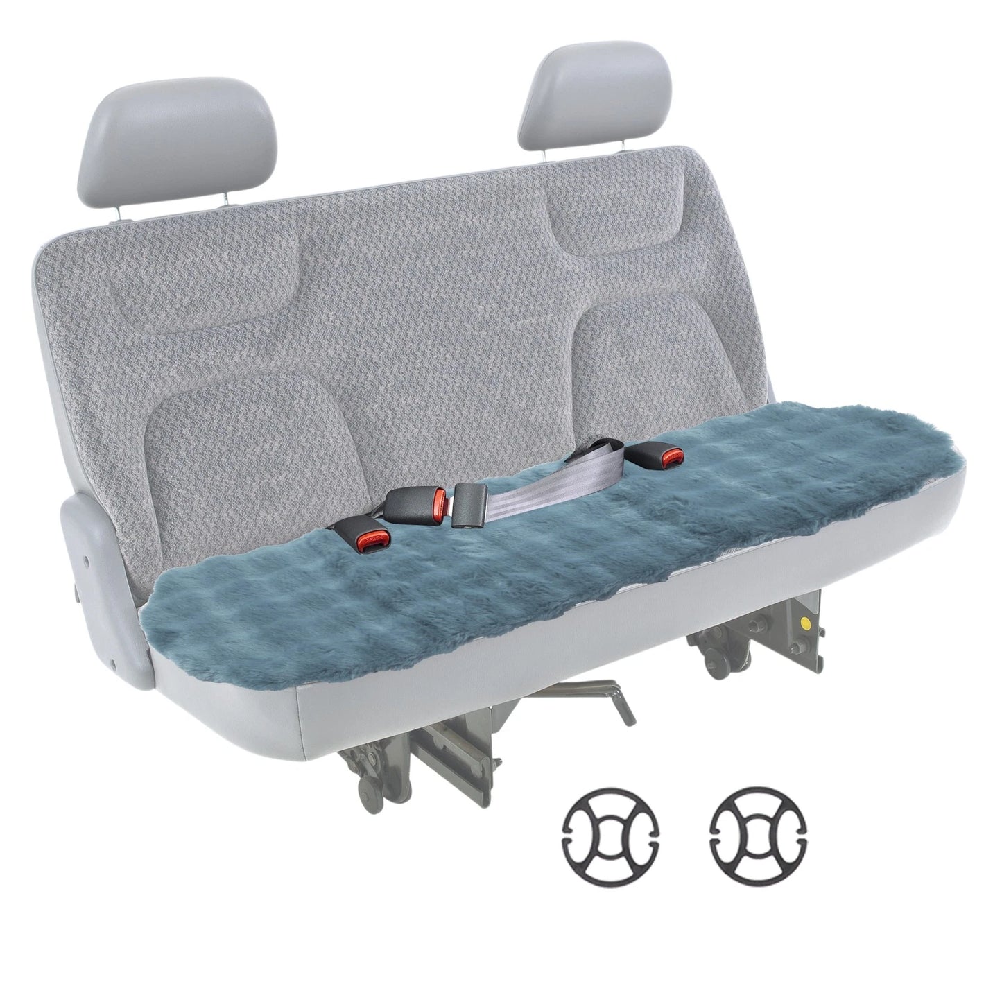 Back Seat Cover   - Light Gray Bubble Fleece