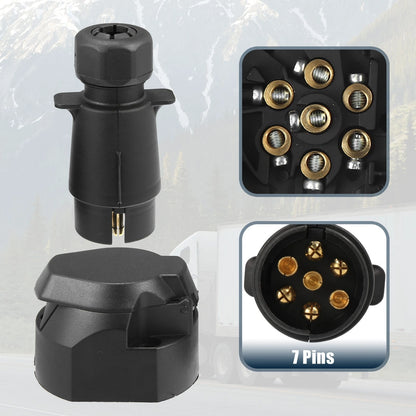 2X 7 Pins 12V European Car Trailer RV Boat Plug Socket Adapter Connector
