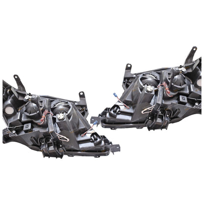 2X LED Black Projector Headlights for Toyota Hilux (2005–2011) Angel Eye DRL