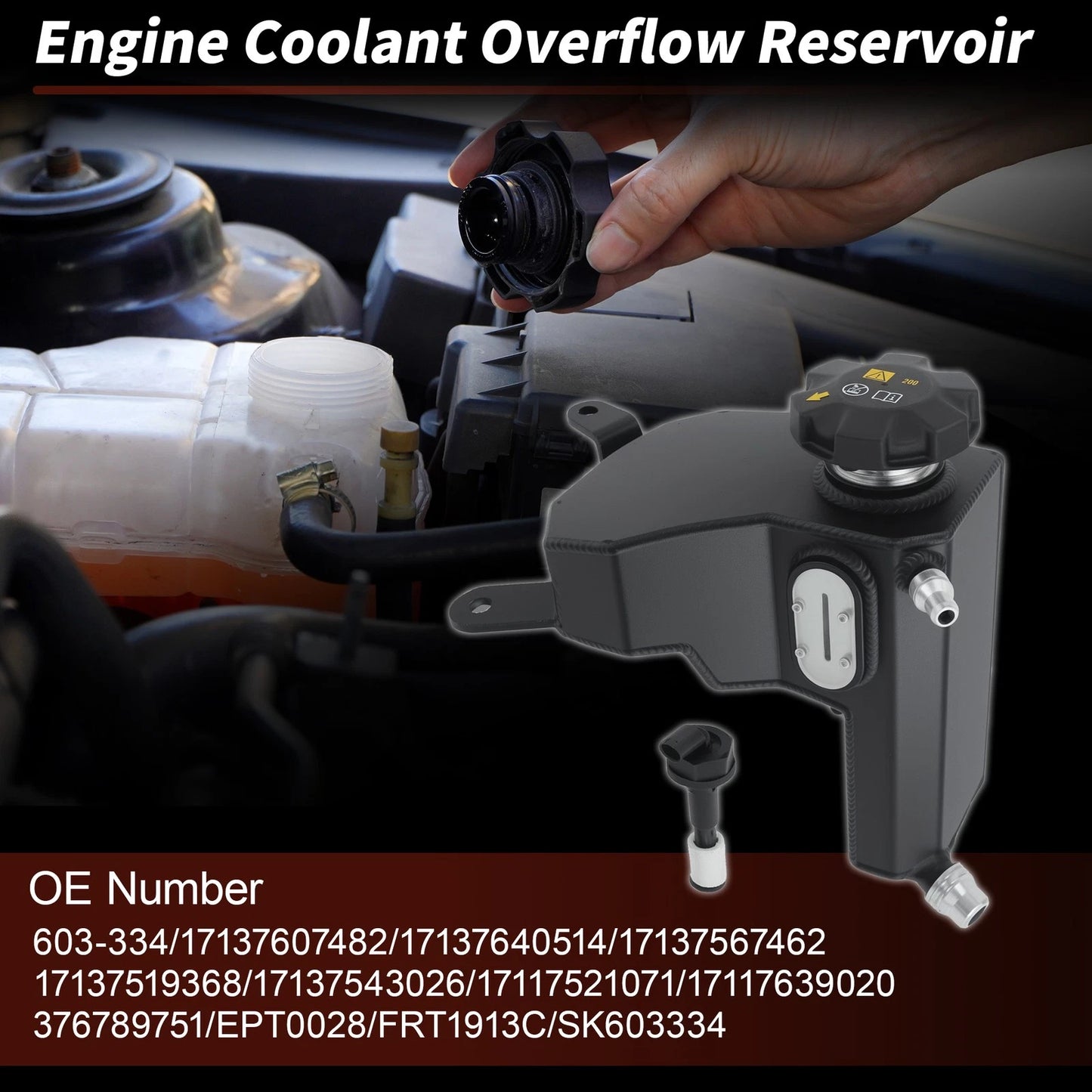 Coolant Expansion Reservoir Tank with Cap for BMW 128i 325i 328i (2008–2013) 17137607482