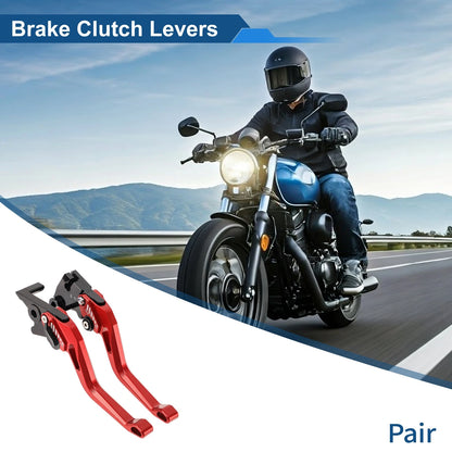 6-Speed Adjustable Brake Clutch Levers for Kawasaki Z400 (2019–2023) Red