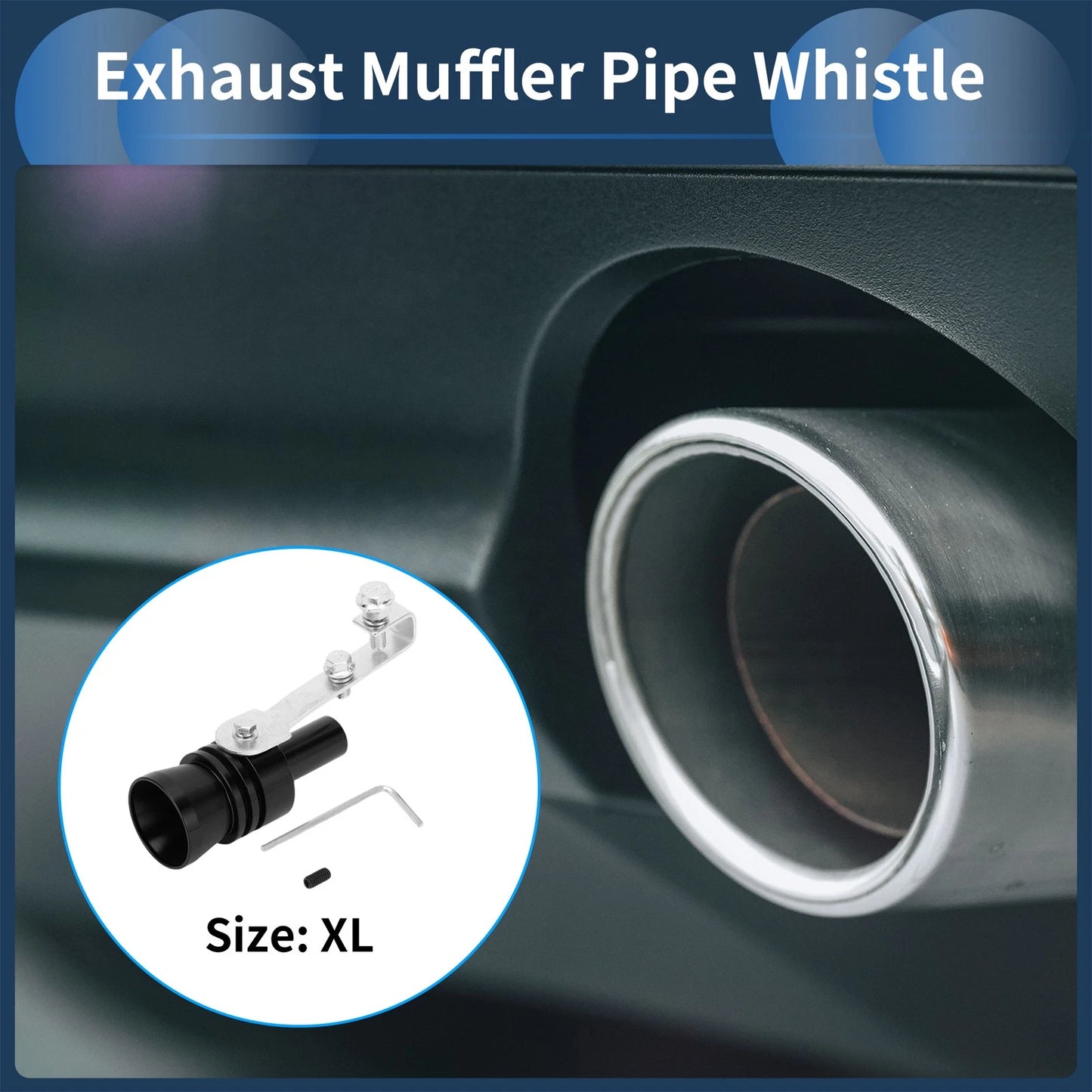 Turbo Sound Exhaust Muffler Pipe Whistle for Universal Fit (1 Set)