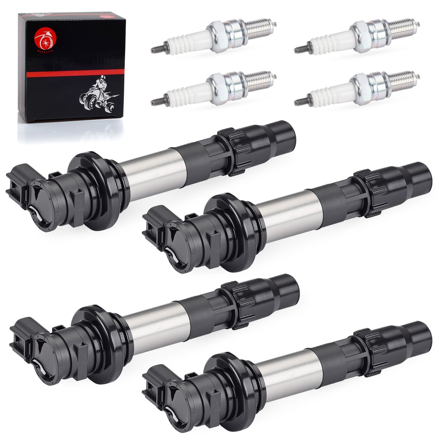 Set of 4 Ignition Coils & Iridium Spark Plugs for Suzuki GSX-R750 (2008–2023)