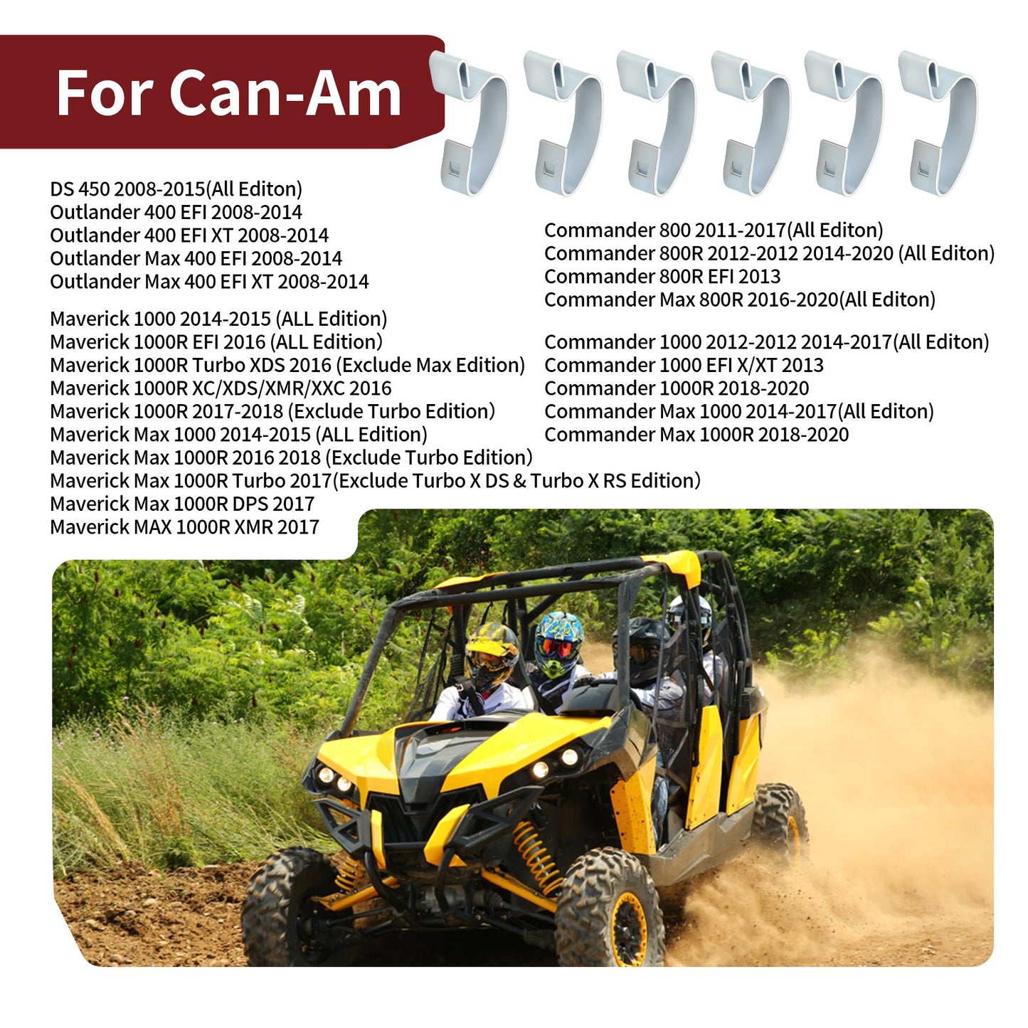 Set of 6 Air Box Cover Clips for Can-Am Commander 800 (2011–2020)