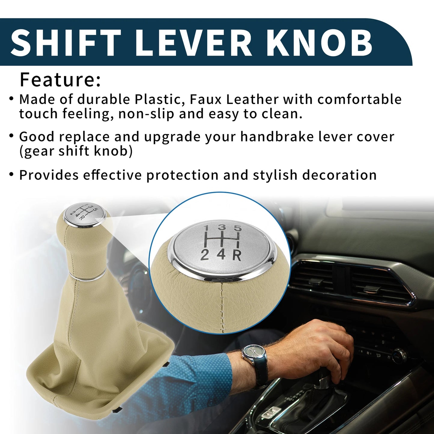 5 Speed Gear Shifter Knob with Cover No. 4B0863279A for Audi A6 (1997–2004)