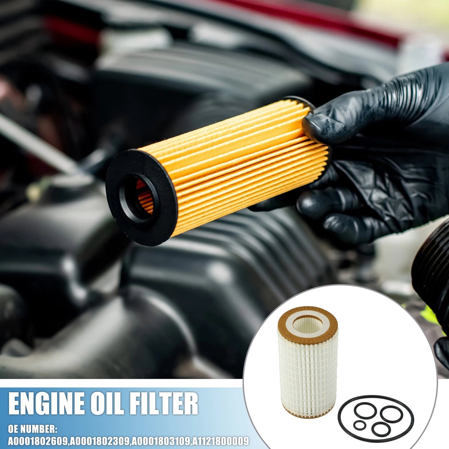Set of 1 Engine Oil Filter for Mercedes (A0001802609/A0001802309)
