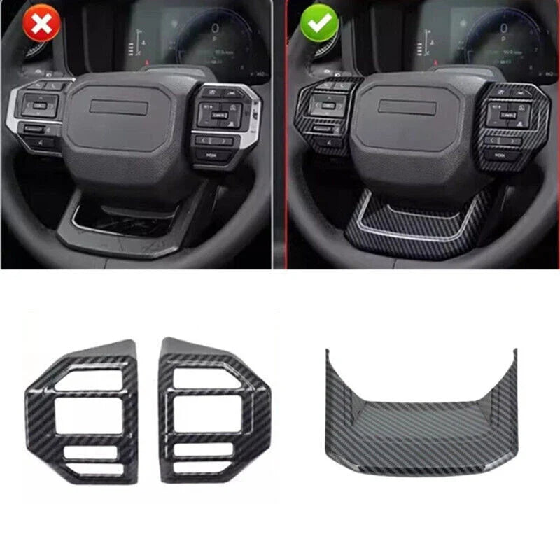 17x Carbon Patten Interior Accessories Cover Trim for Toyota Prado (2024–2025)