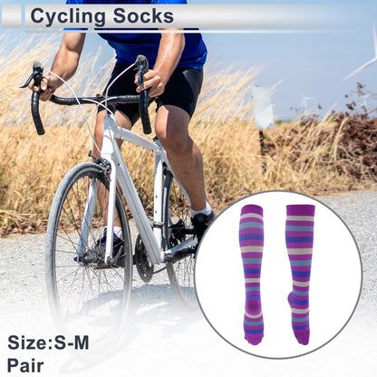 Cycling Socks Anti-friction Size S-M High-cut Purple Beige