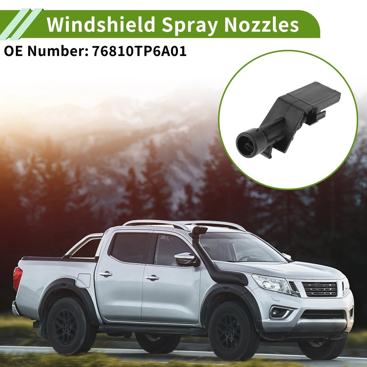 Windshield Washer Nozzle with Hose Connector for Honda (No. 76810TP6A01)