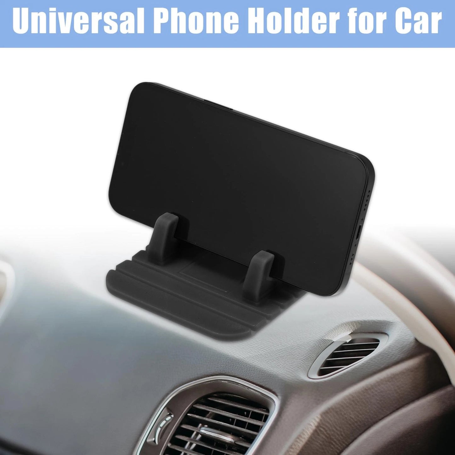 Rubber Phone Holder for Car Dashboard Mount (Universal Fit)