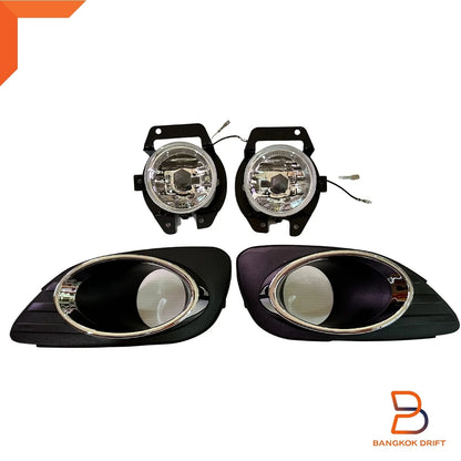 Chrome Trim Fog Lamp Driving Light for Toyota Yaris Vios Sedan (07-13)