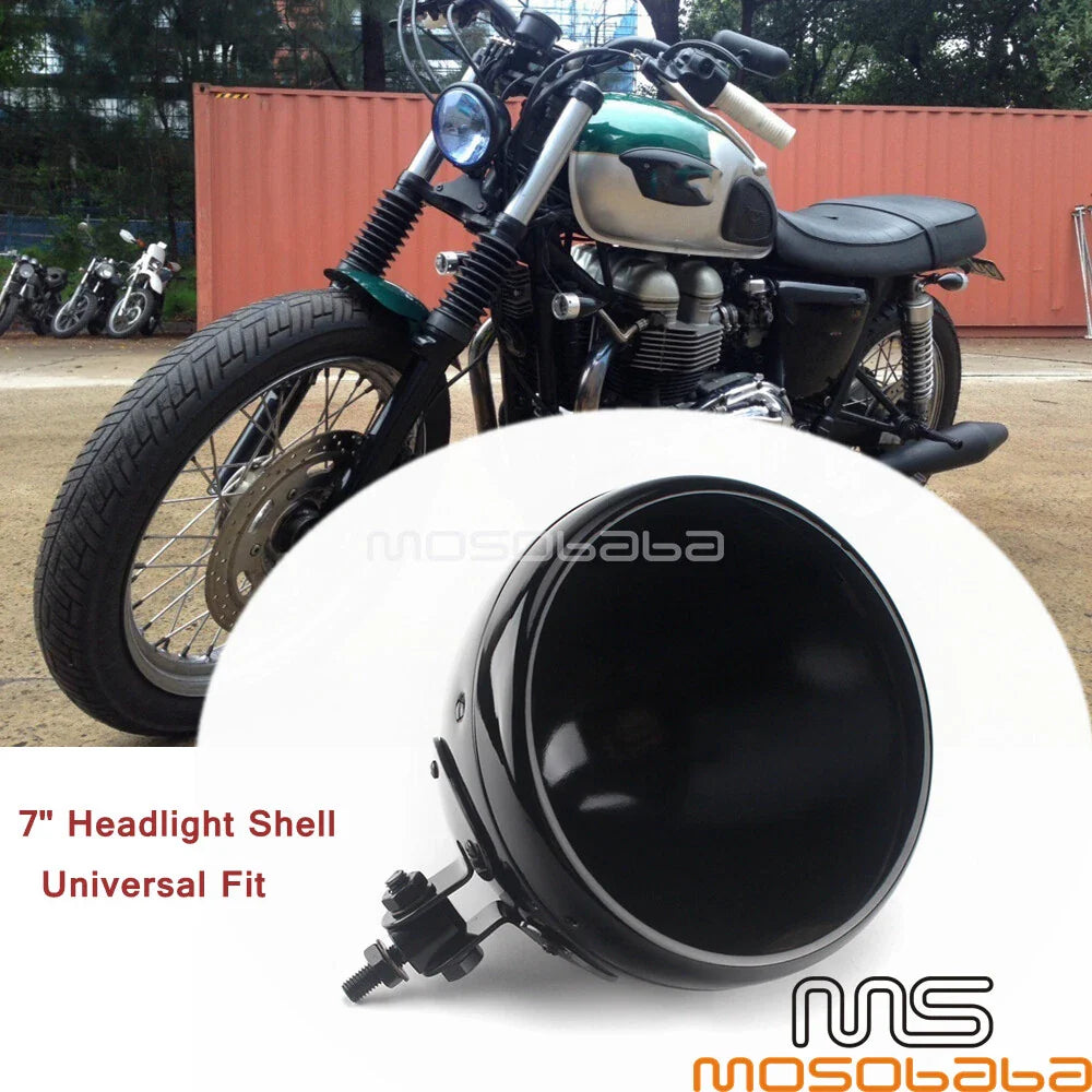 7" Gloss Black Headlight Cover for Harley Dyna Softail