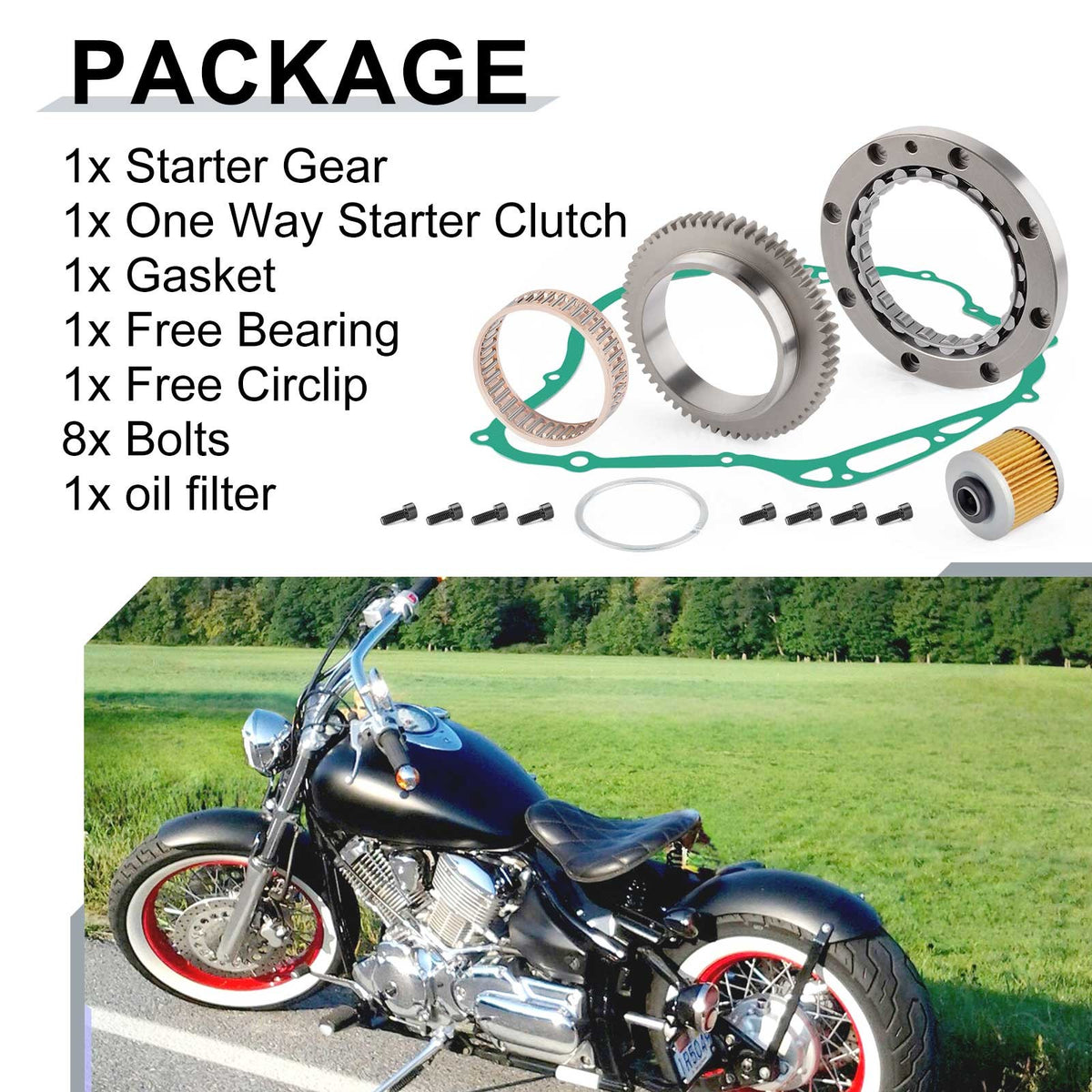 Starter Clutch Kit for Yamaha V Star 1100 (1999–2009)