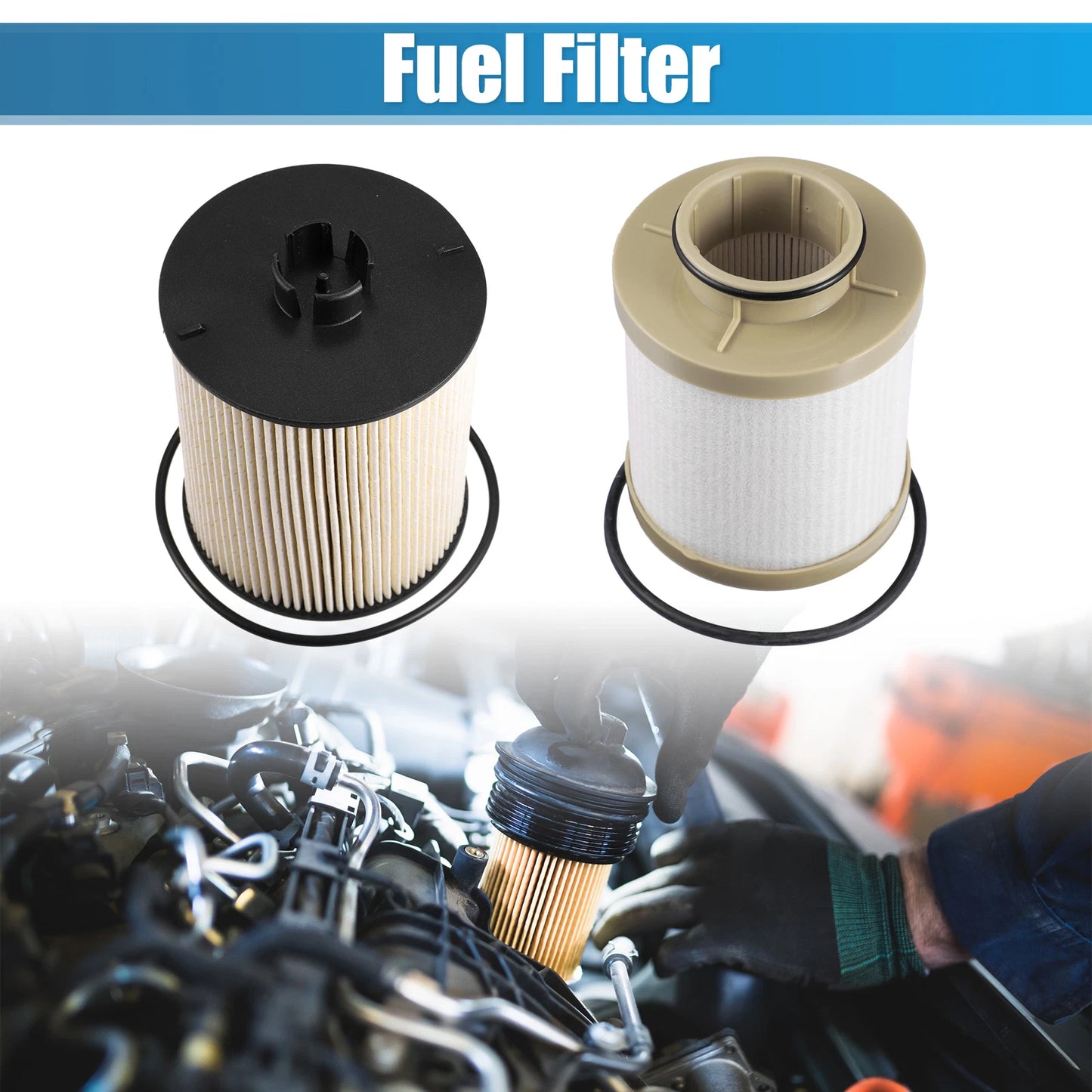 FD4617 Fuel Filter Element Diesel Kit for Ford F250 F350 Super Duty (2008–2010)