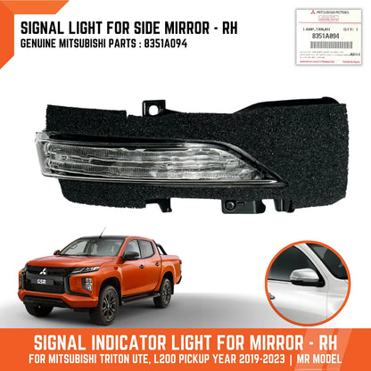 Right Mirror Indicator Light RH for Mitsubishi Triton, Pajero Sport (2015-2023)