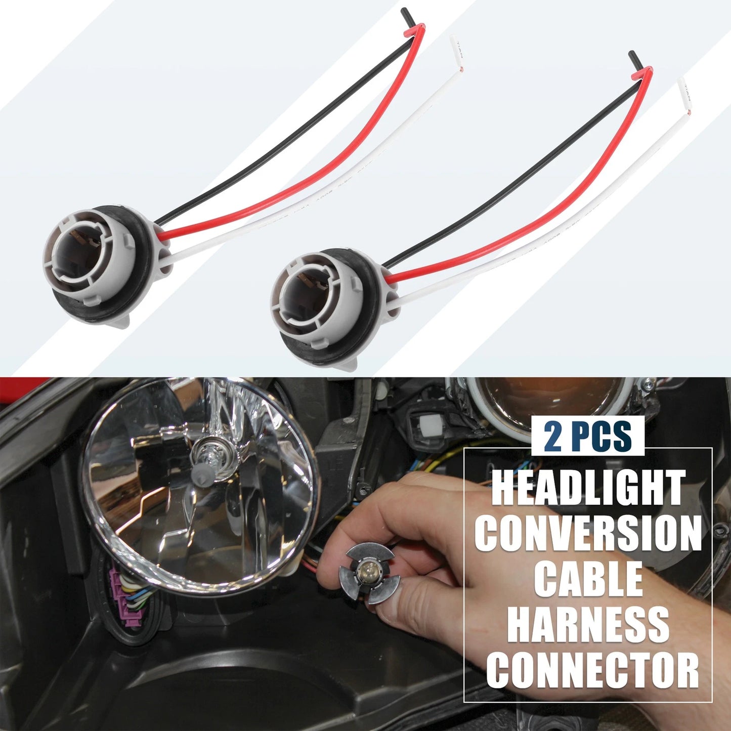 Set of 2 1157 7528 BAY15D Wiring Harness Socket for Turn Signal Brake Light