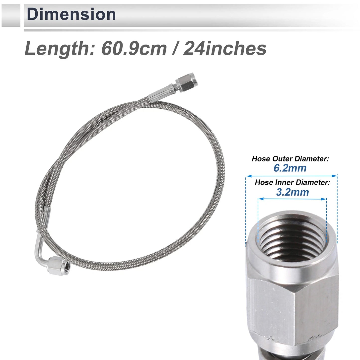 AN-3 Turbo Oil Feed Line Kit   - 1.99ft with Adapter