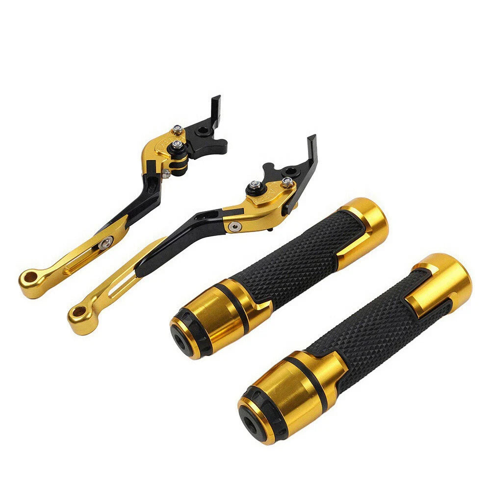 Gold Extendable Brake Clutch Levers & Handlebar Grips for Speed Triple R (2011-2015)