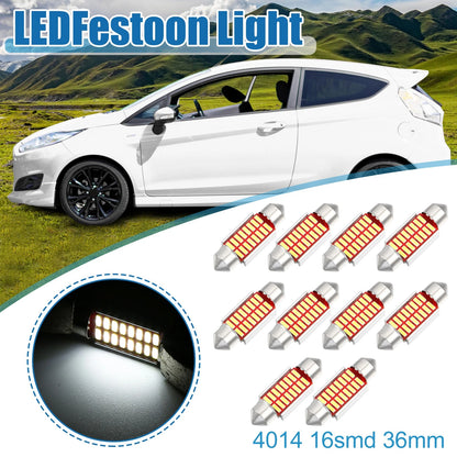 Set of 10 LED Festoon Lights 36mm 6411 C5W 16SMD 4014 Chipsets