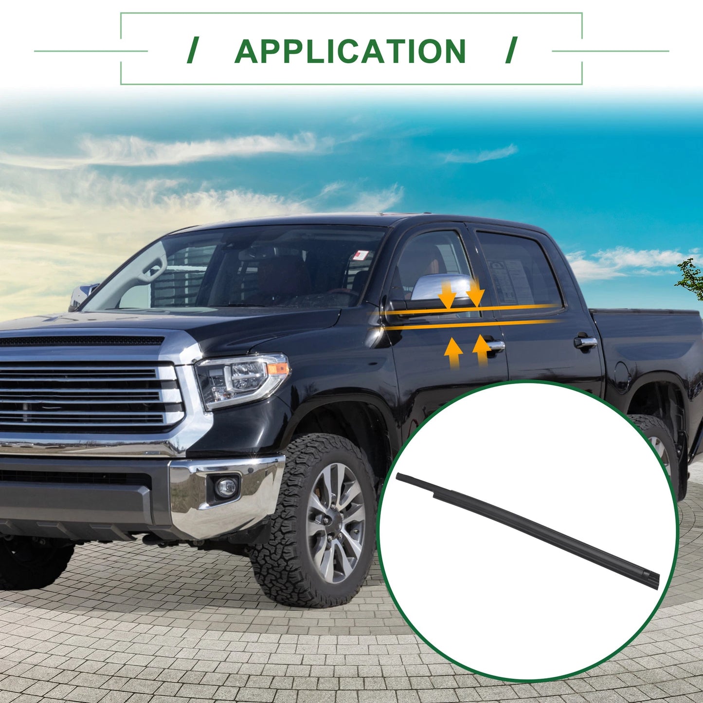 1pc Rear Right Window Seal No. 681630C010 for Toyota Tundra (2007–2021)