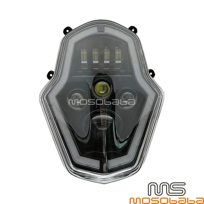 LED Headlight Assembly D-Shaped Projector Lenses for Adventure Motorcycle
