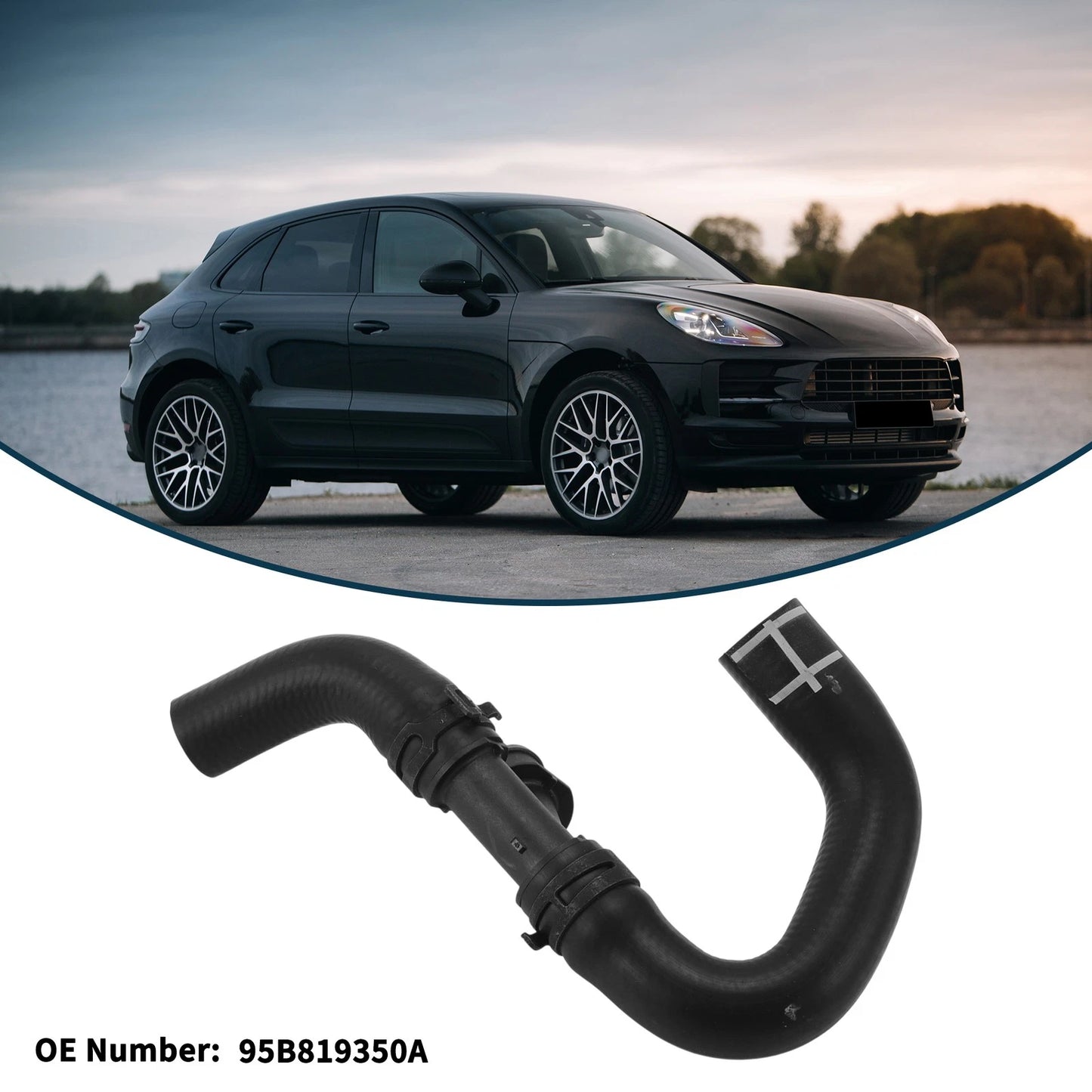 Radiator Hose for Porsche Macan (2015) No. 95B819350A Rubber Coolant Pipe