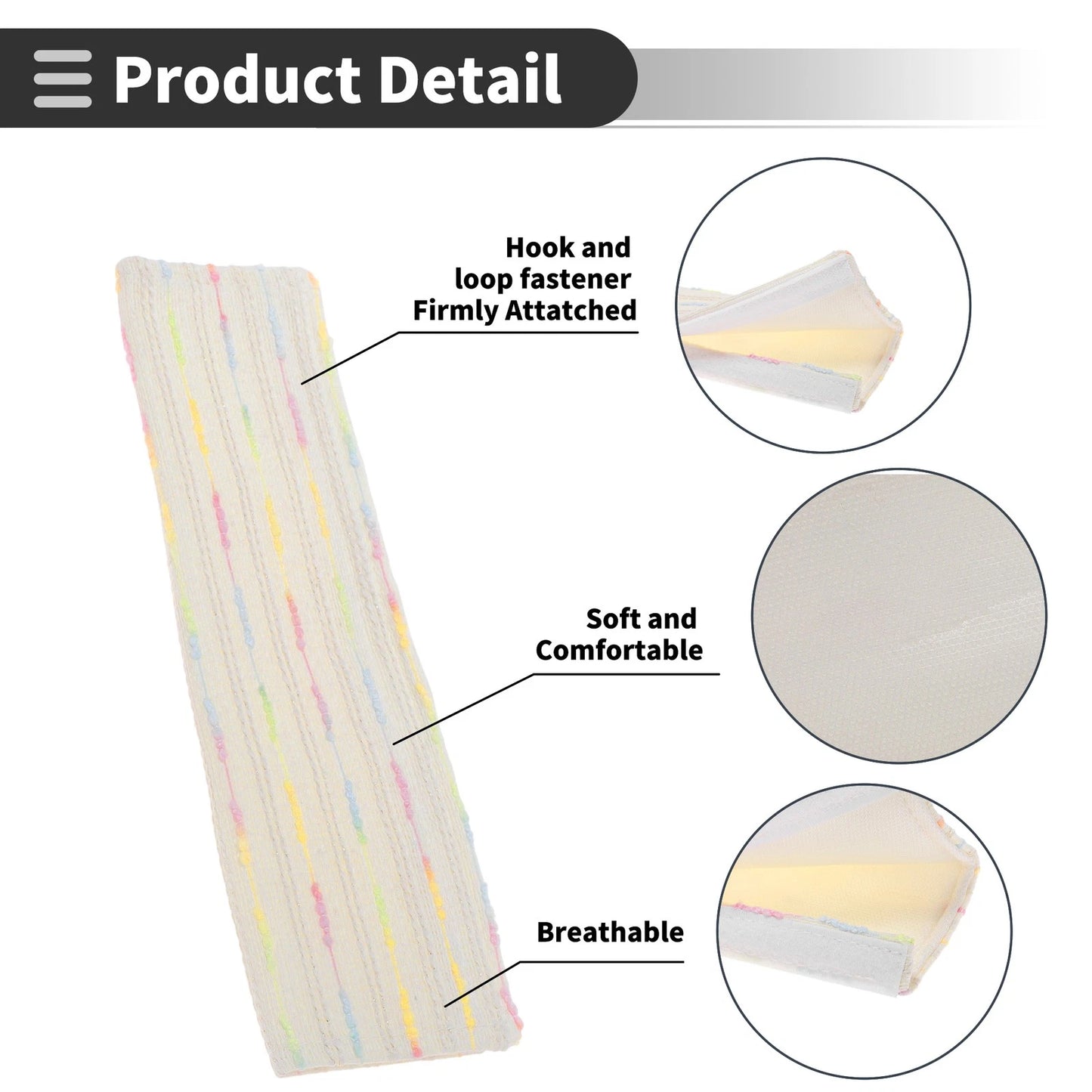 Set of 2 White Seat Belt Cover Pads for Universal Fit (24cm)