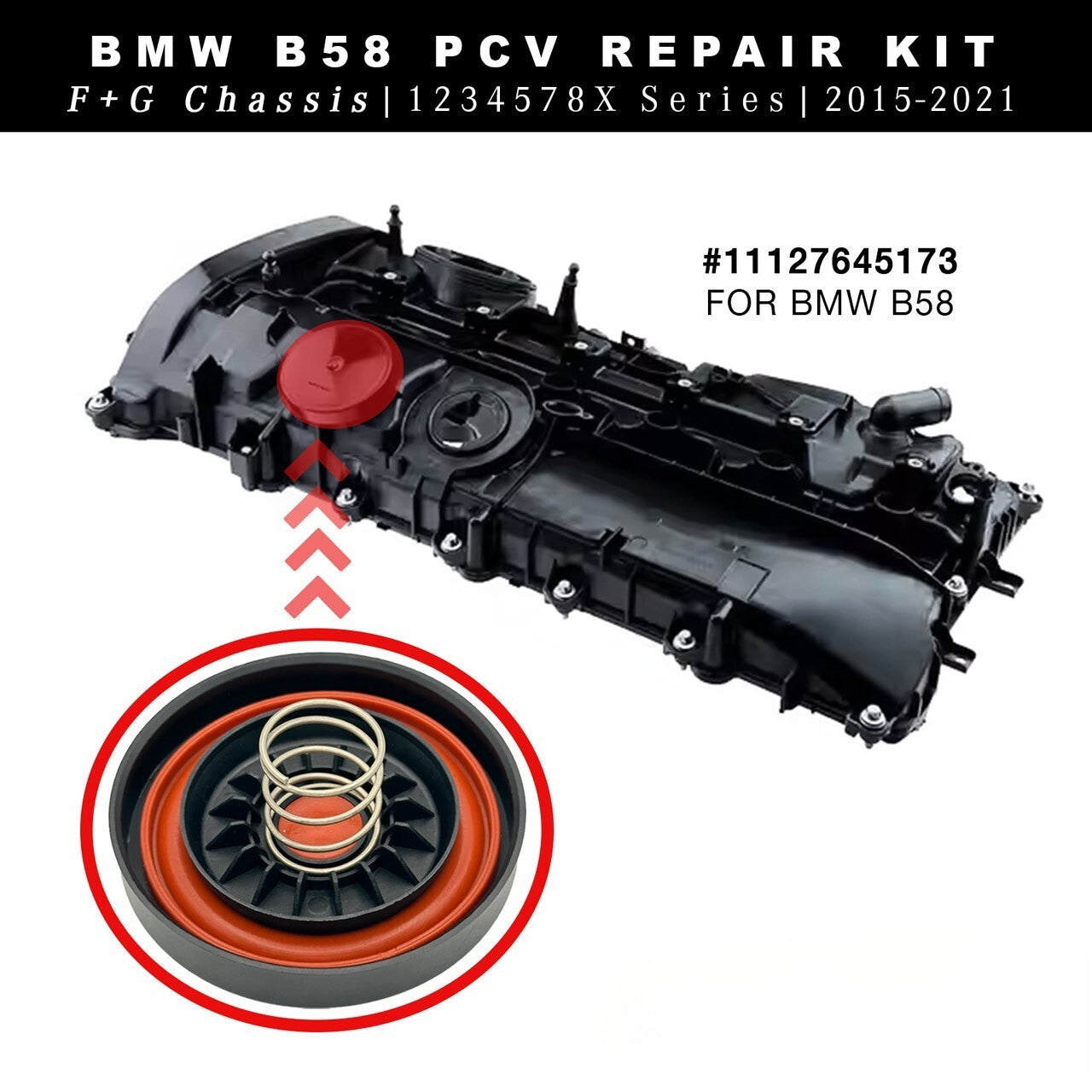 PCV Valve Cover Replacement Kit for BMW B58 (G30 G01 G11 F30 F22 F23 F32)
