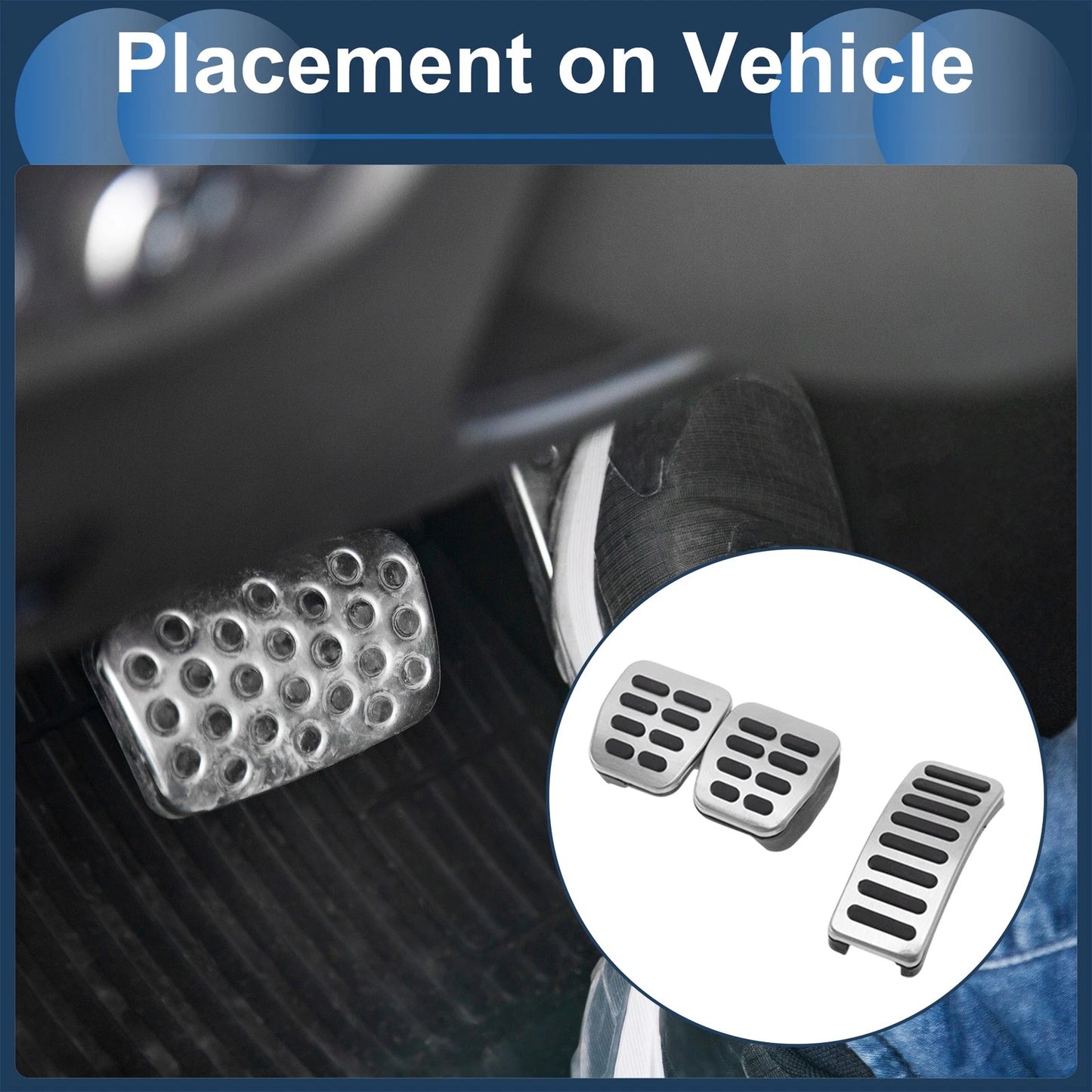 Set of 2 Manual Transmission Foot Accelerator Pedal Covers for Volkswagen Polo (2009–2017)