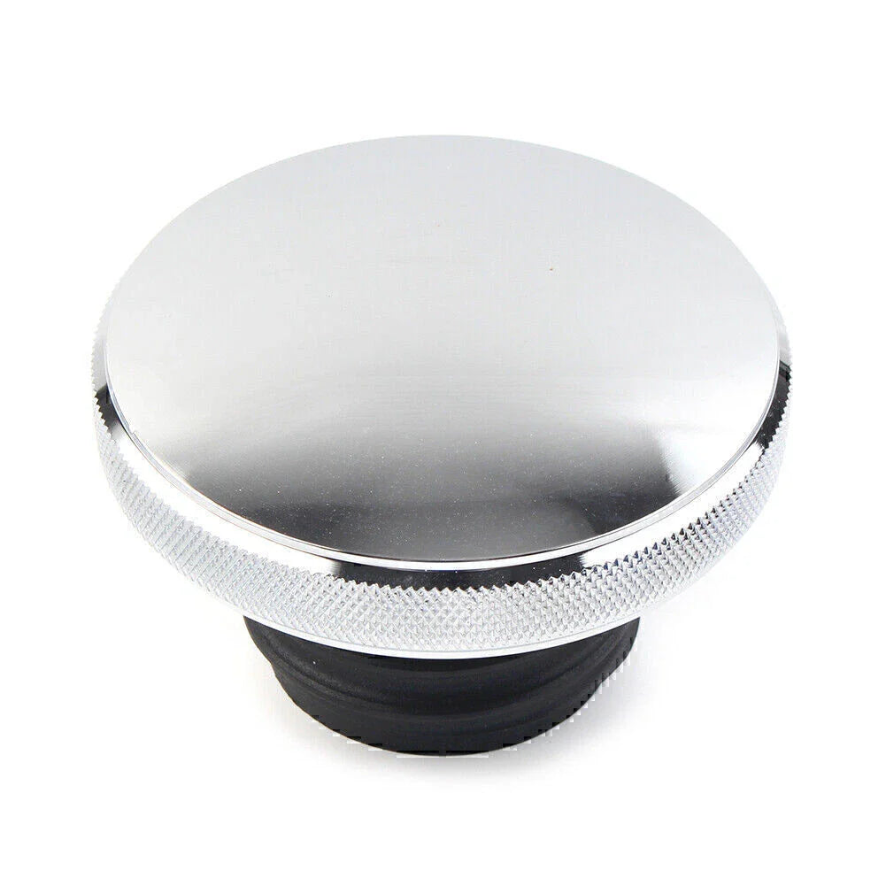 Chrome Vented Gas Cap Fuel Tank Cover for Harley Dyna, Road King, Softail