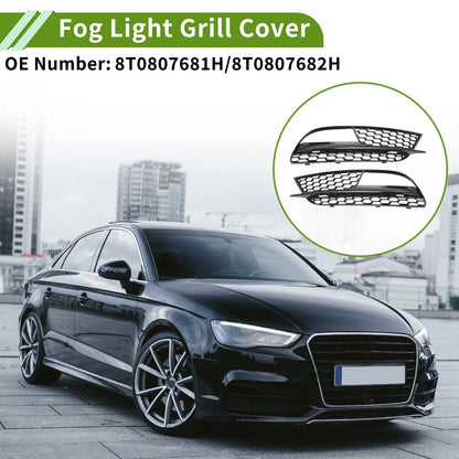 1 Pair Front Fog Light Grill for Audi A5 (2013–2016) No. 8T0807681H/8T0807682H
