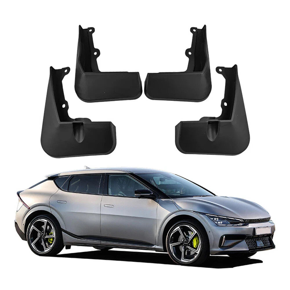 4 x Black Mudguard Covers for Kia EV6 (2022-2024)