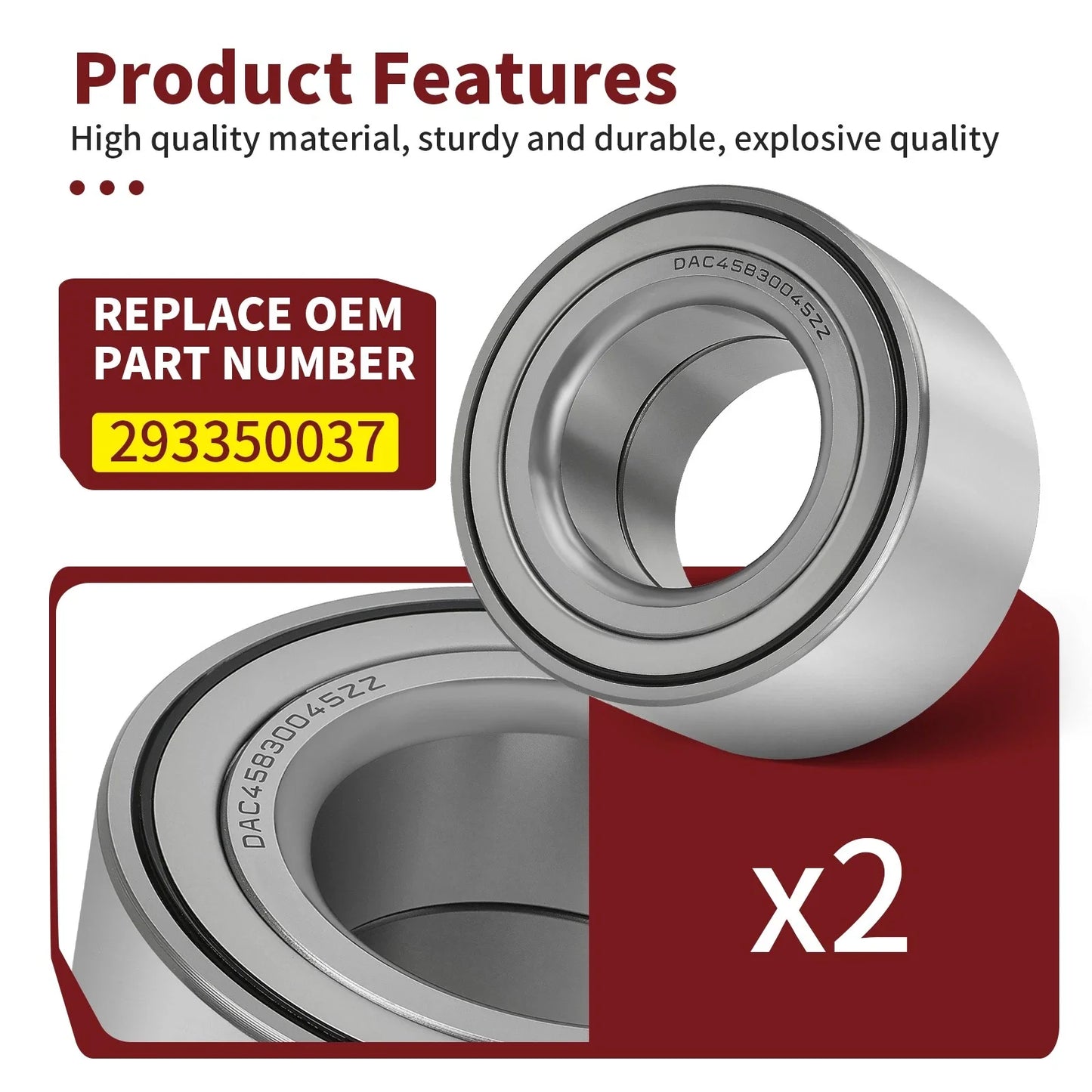 2Pcs Rear Trailing Arm Bearing Kit for Can-Am Renegade 500 800 800R (2010–2023)